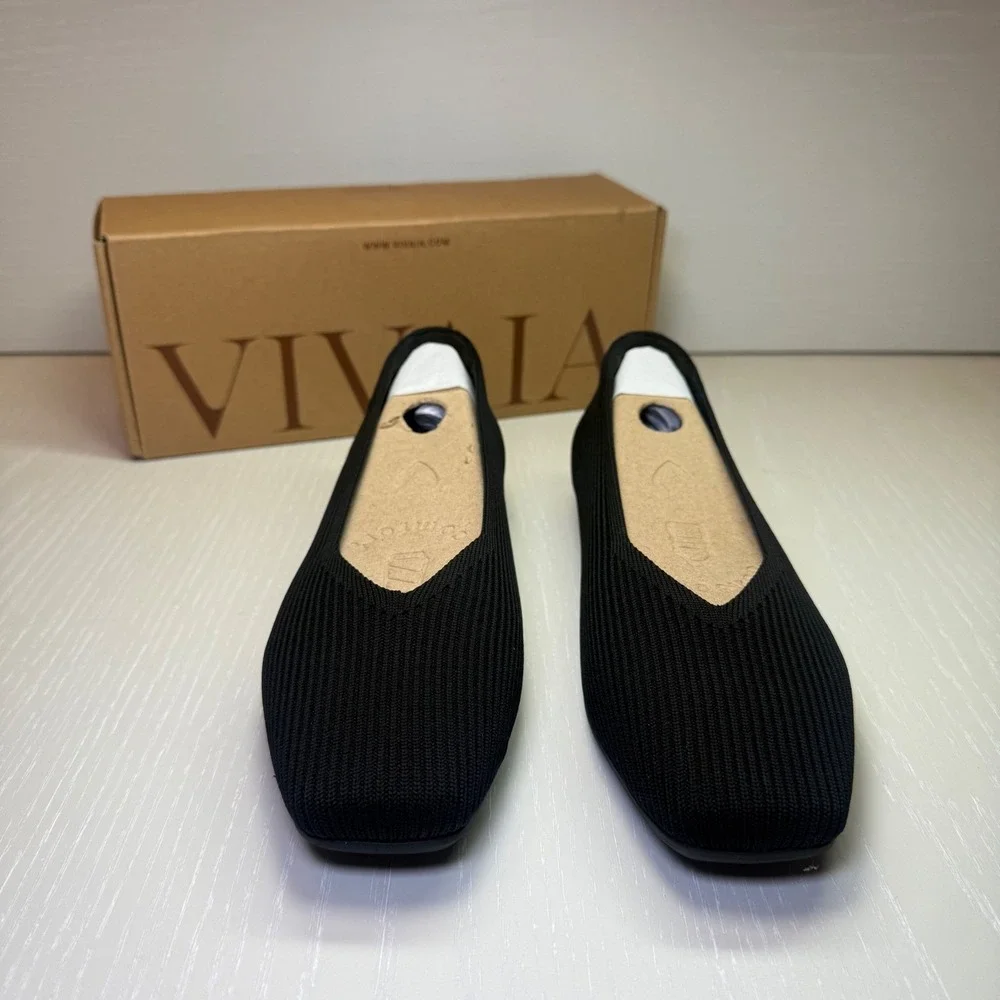 VIVAIA Margot Walker Black‎ Flats | NWT - EU 38 / US 7–7.5 + FREE Cozy Slippers